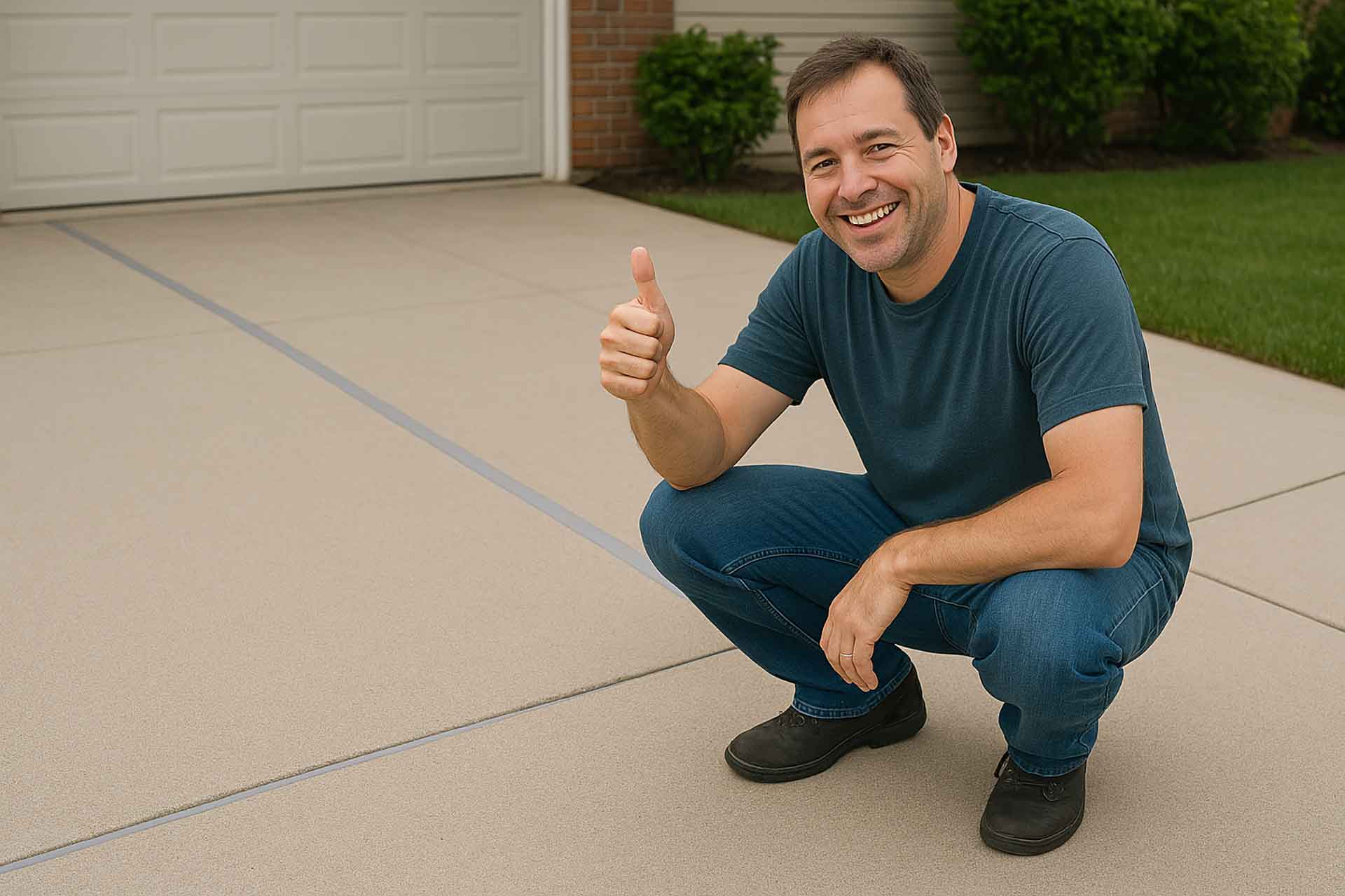 Repaired Concrete Driveway